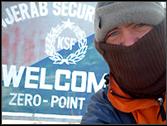 Kendon feeling the cold on top of the Khunjerab Pass | China - Pakistan